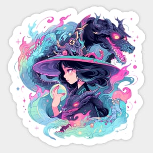 Cute Dragon Witch Sticker